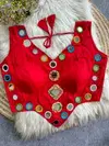 Navratri 019 Pure Rayon Cotton With Heavy Mirror Work Blouse